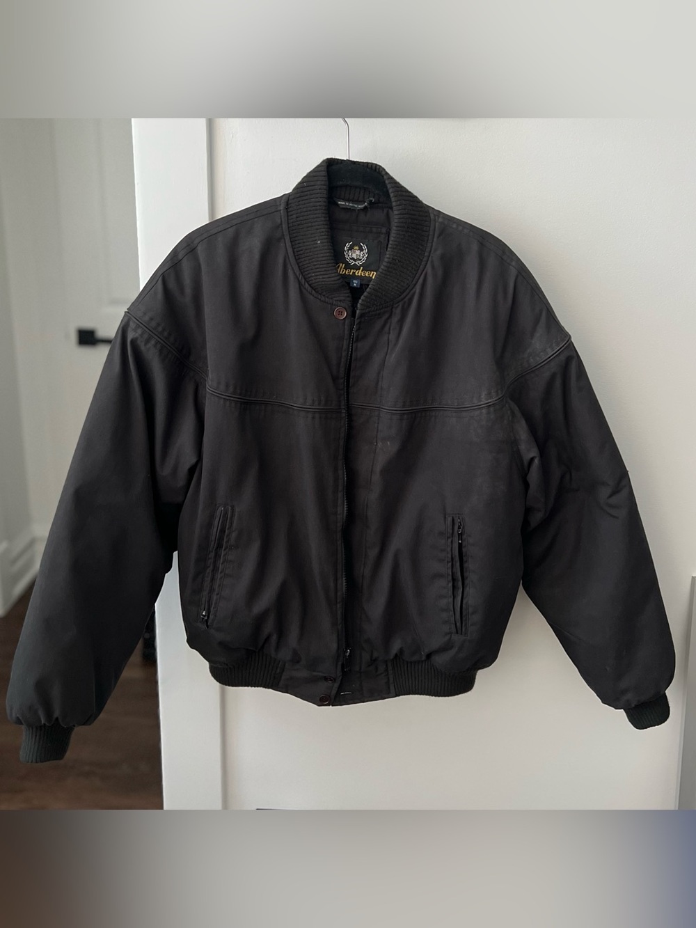 Vintage Aberdeen Collection Black Bomber-Style Jacket
